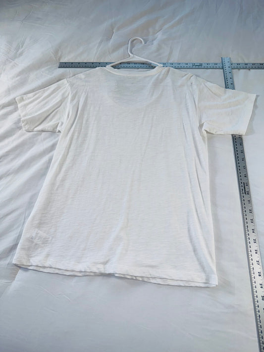 Michael Kors White Chain Detail Scoop Neck Tee - SM