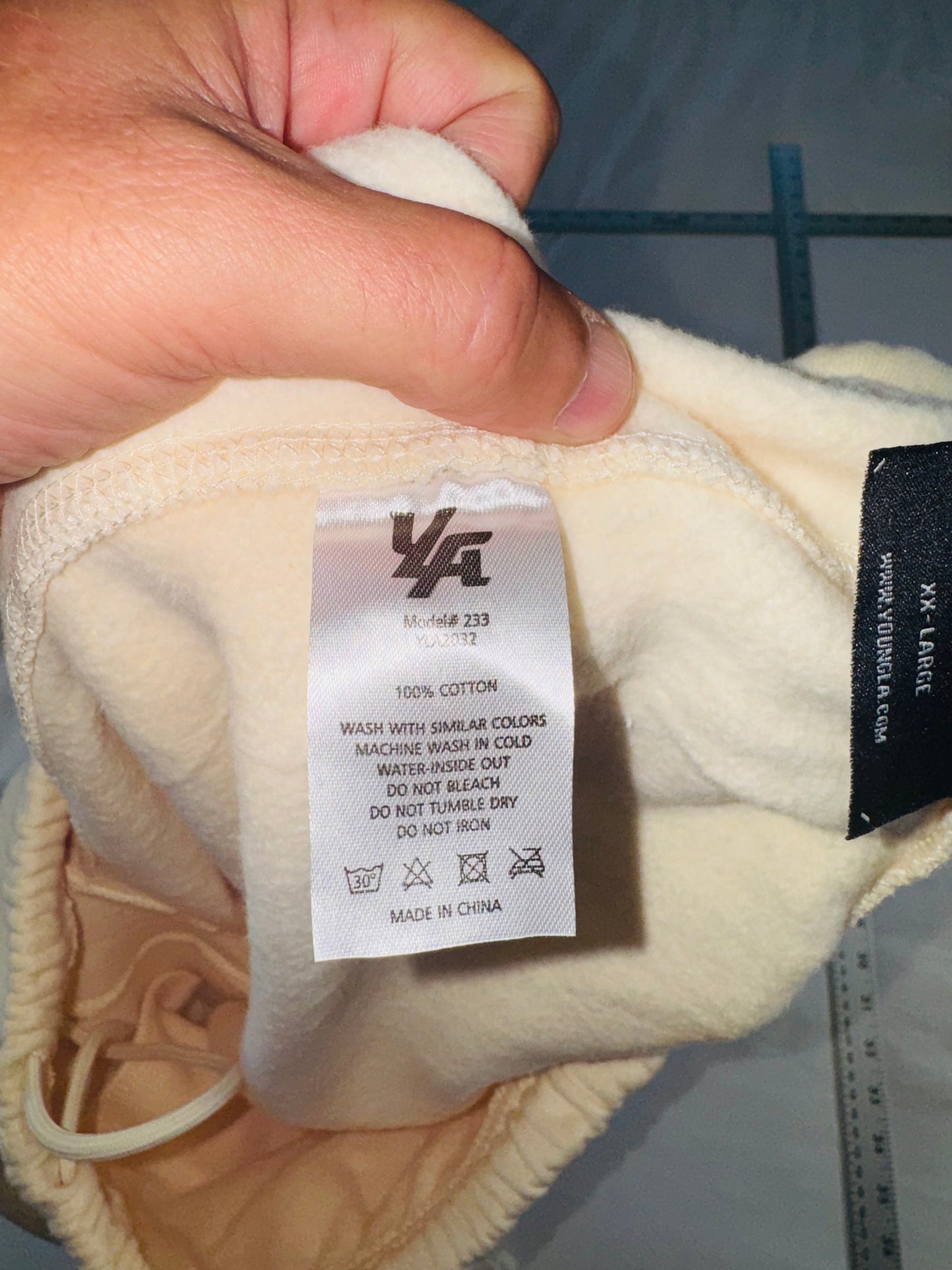 YoungLA Graphic Sweatpants Joggers- Cream - XXL