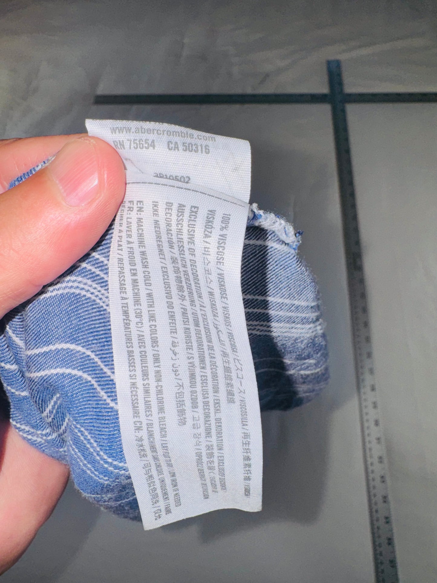 Hollister Blue Stripe Smocked Off-Shoulder Dress - SM