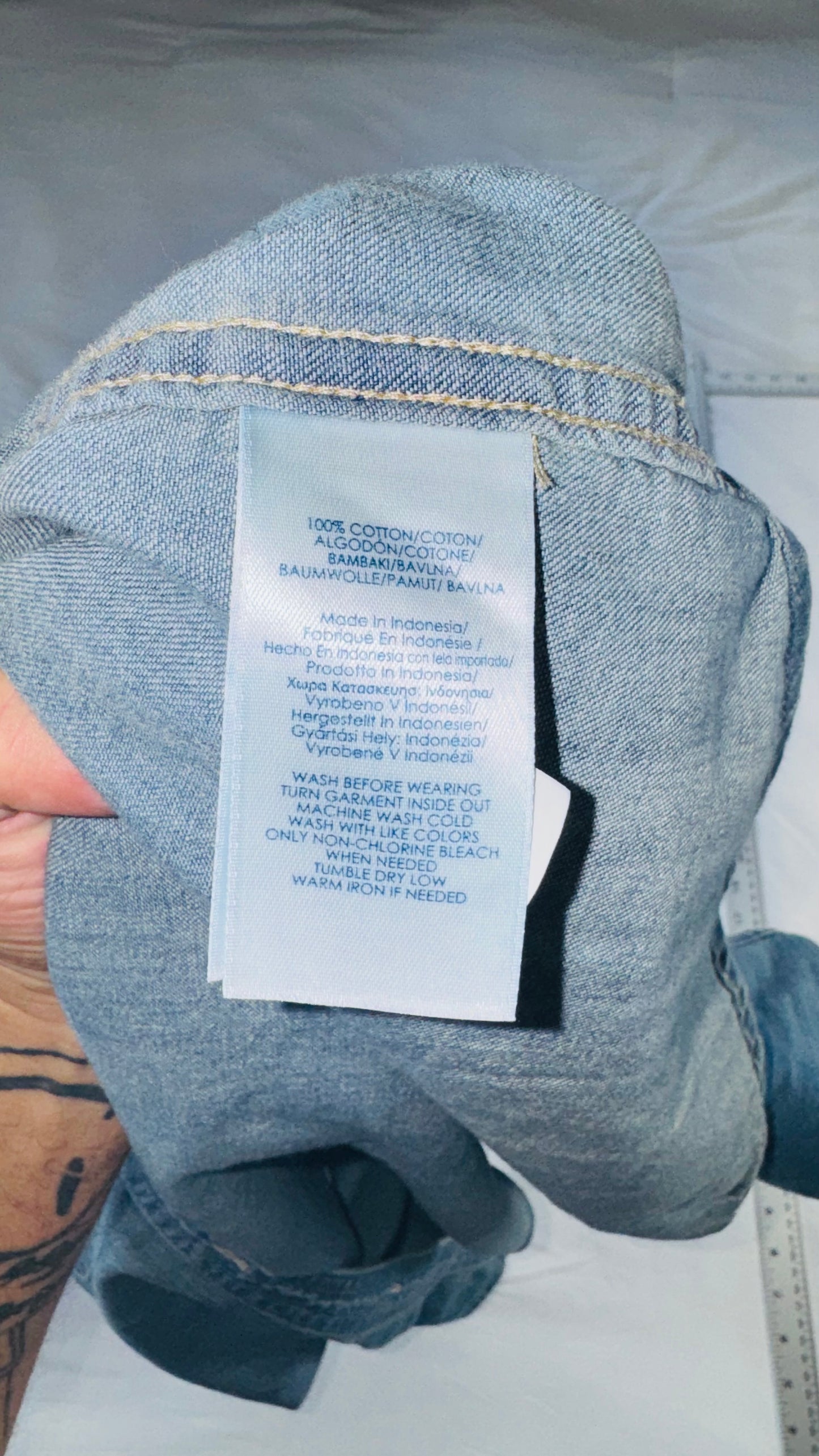 Chaps Medium Wash Denim Button-Front Shirt - XS