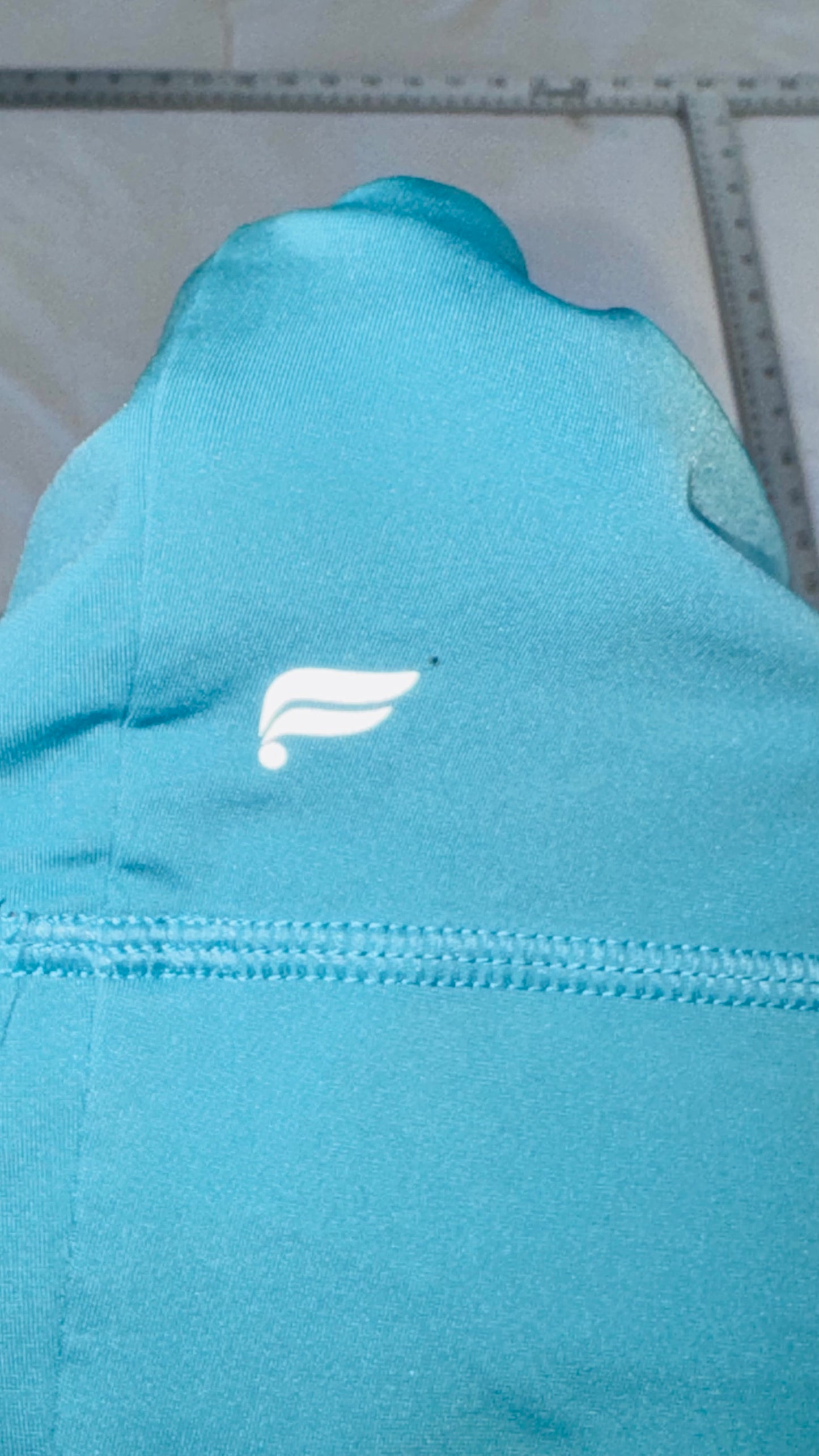 Fabletics Reversible One-Shoulder Sports Bra - Pink & Teal - SM (est)