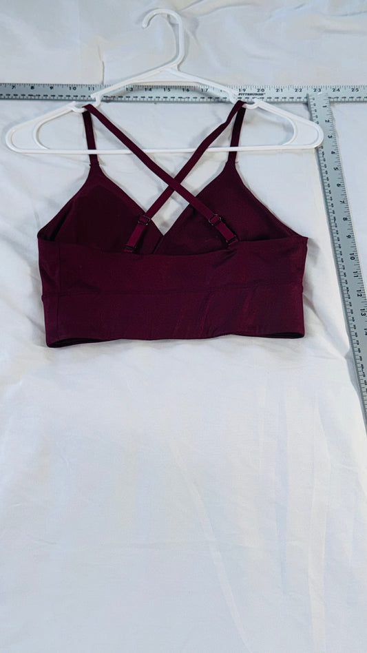 Nike Strappy Sports Bra - Burgundy / Berry- Light Support - SM