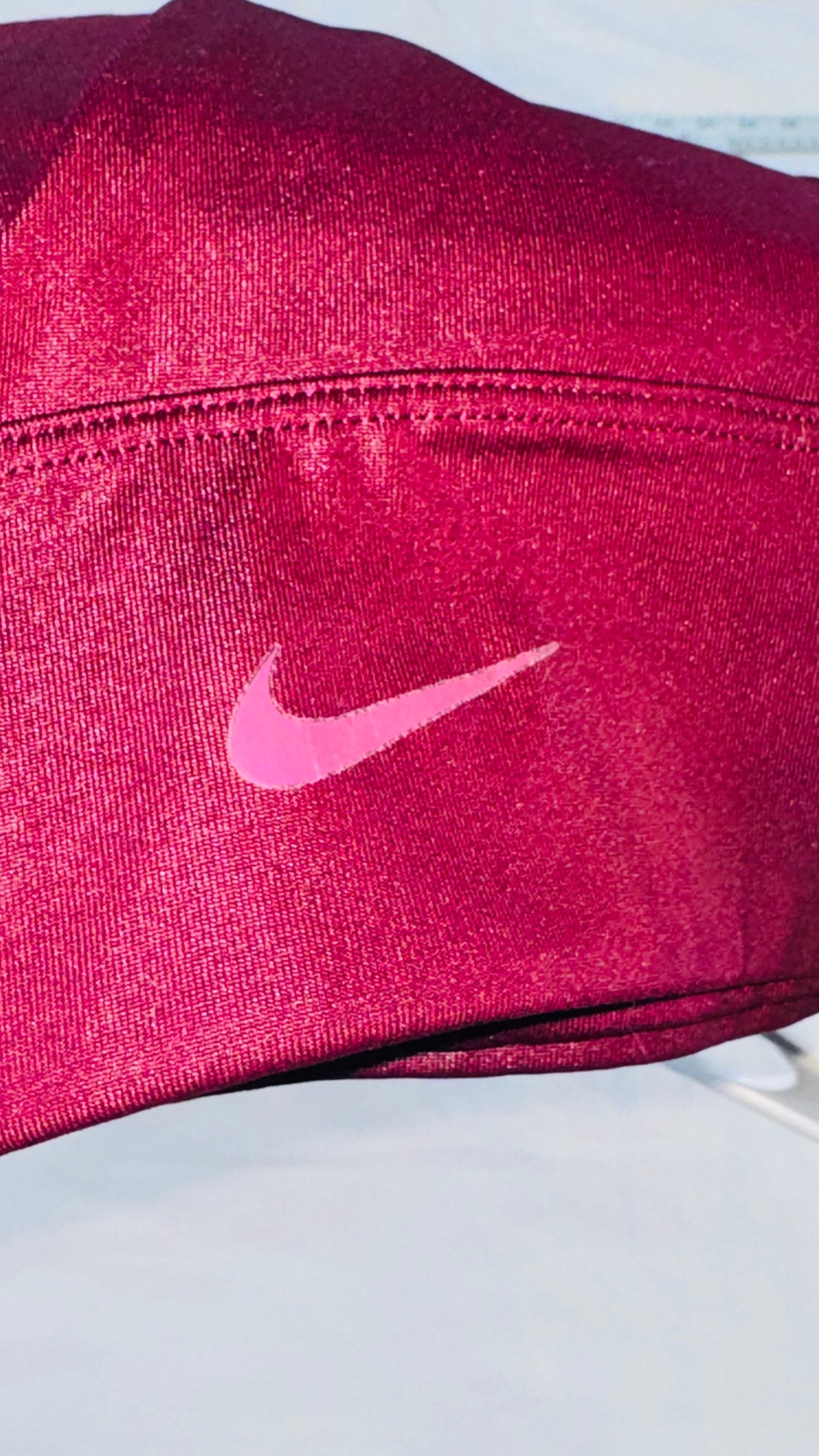 Nike Strappy Sports Bra - Burgundy / Berry- Light Support - SM