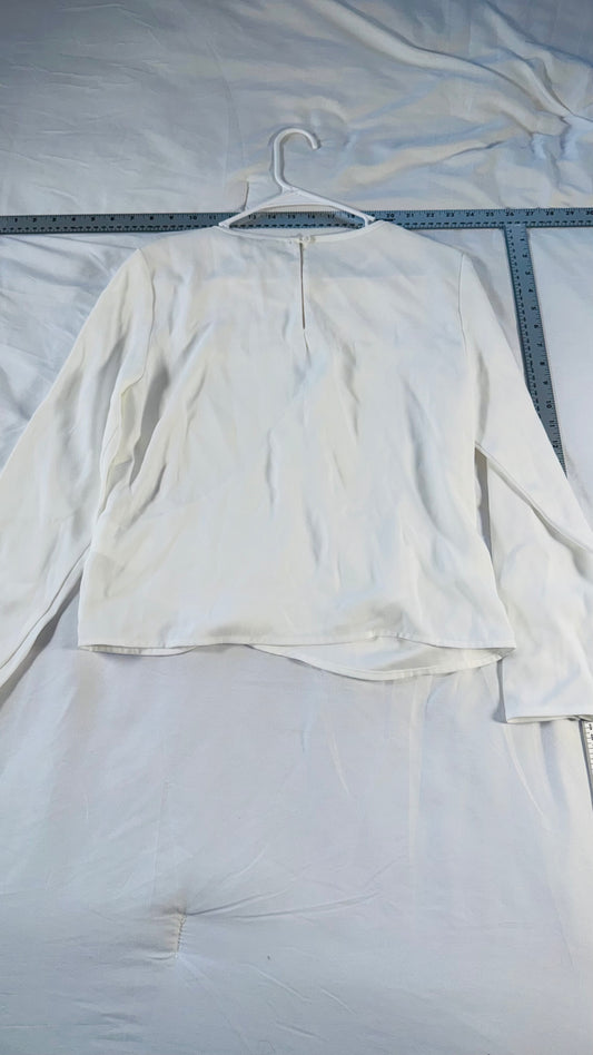 Club Monaco Ivory Keyhole Long Sleeve Blouse - SM - NWT