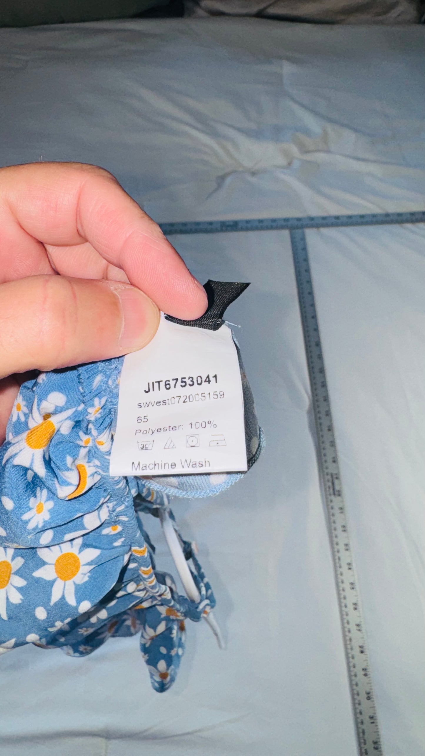 SHEIN Blue Daisy Print Peplum Cami - Smocked Back - SM