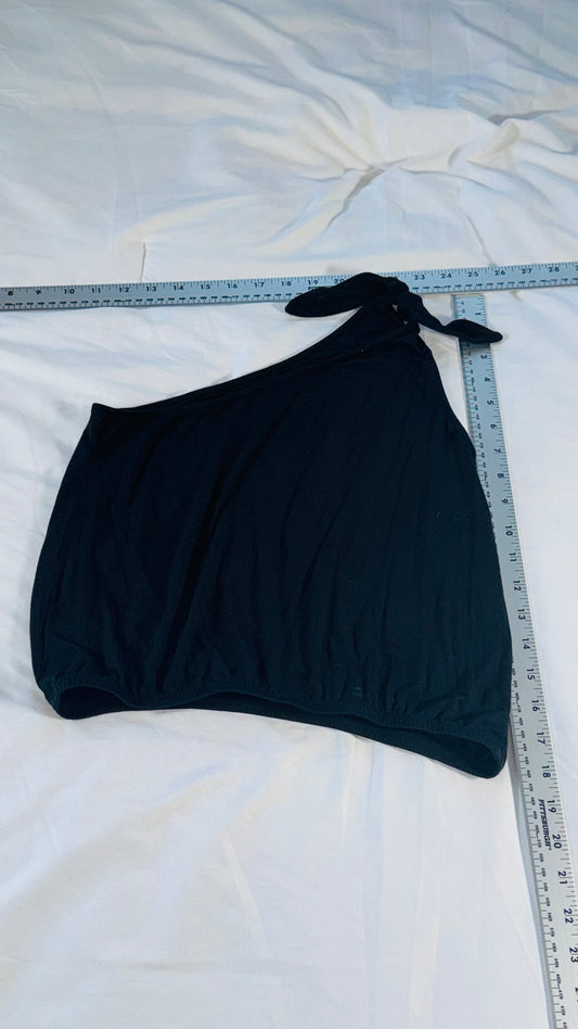 Aerie (American Eagle) Soft & Sexy Black One-Shoulder Tie Tank - SM