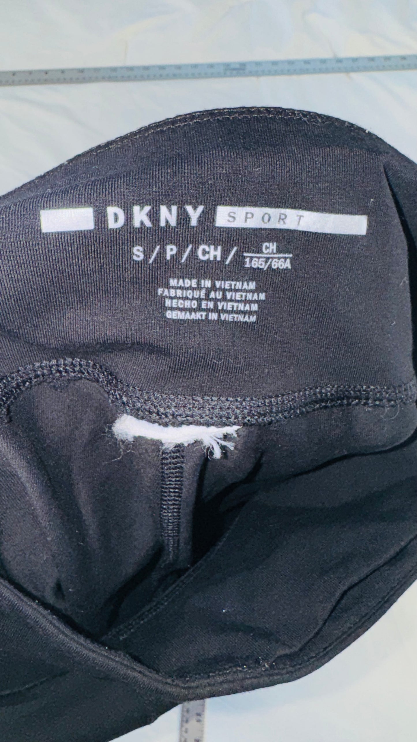 DKNY Sport Black Logo Leggins- Cropped Athletic Pants -SM