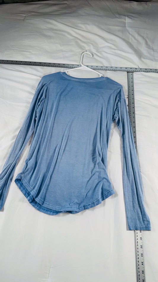 Soft & Sexy American Eagle Blue Long Sleeve V-Neck Tee - XS