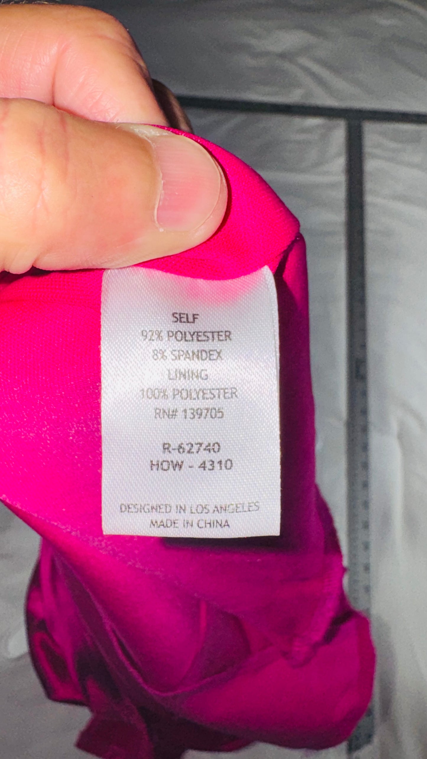 Emerald Sundae Fuchsia Satin Asymmetrical Party Dress - Spaghetti Strap - M