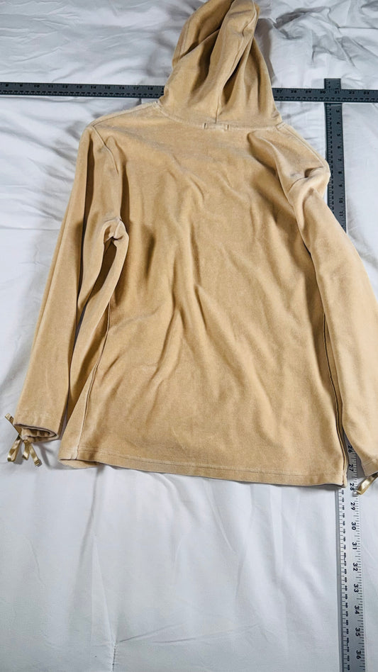 Gap Stretch Beige Hooded Long Sleeve Top - M