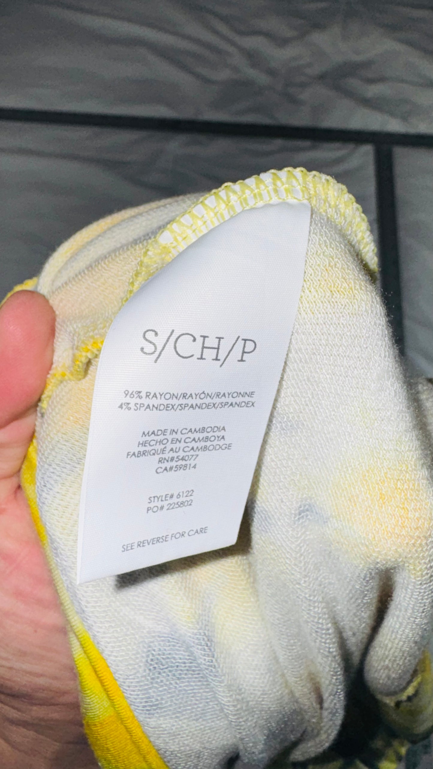 Cabi Yellow Tie-Dye Long Sleeve Crop Sweatshirt - SM