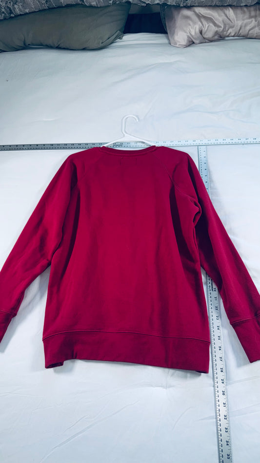 Champion Red Logo Crewneck Sweatshirt - Script Patch Logo - LG