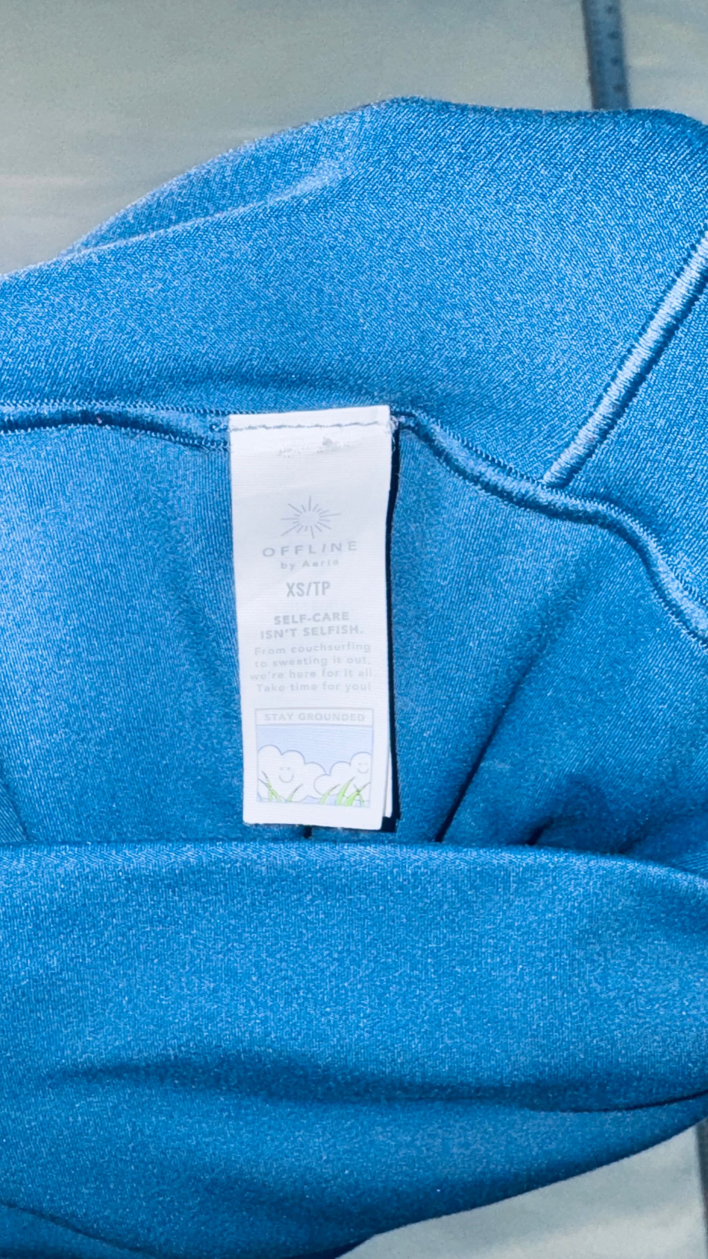 Offline by Aerie Gray Blue Flare Yoga Pants - Ruched Front Waist - XS