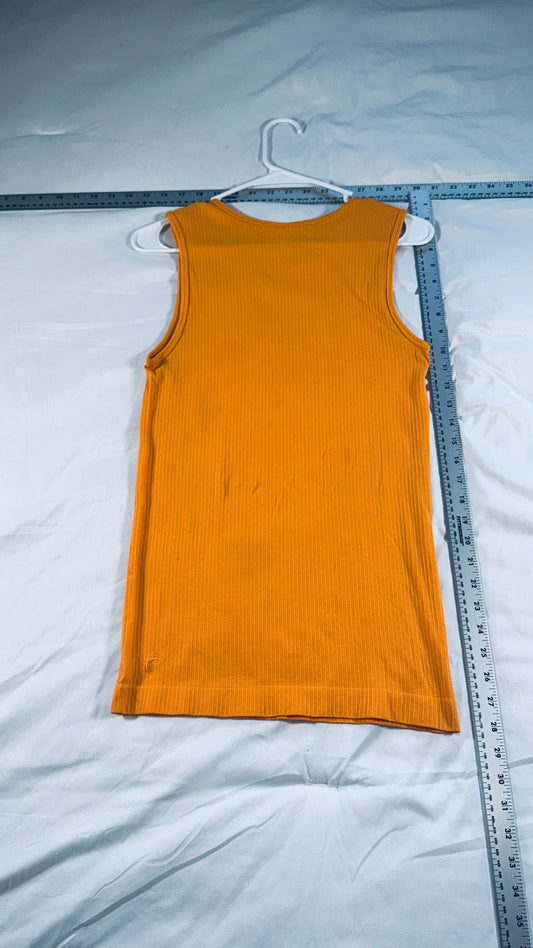 Zyia Active Ribbed Performance Tank Top - Light Orange - M