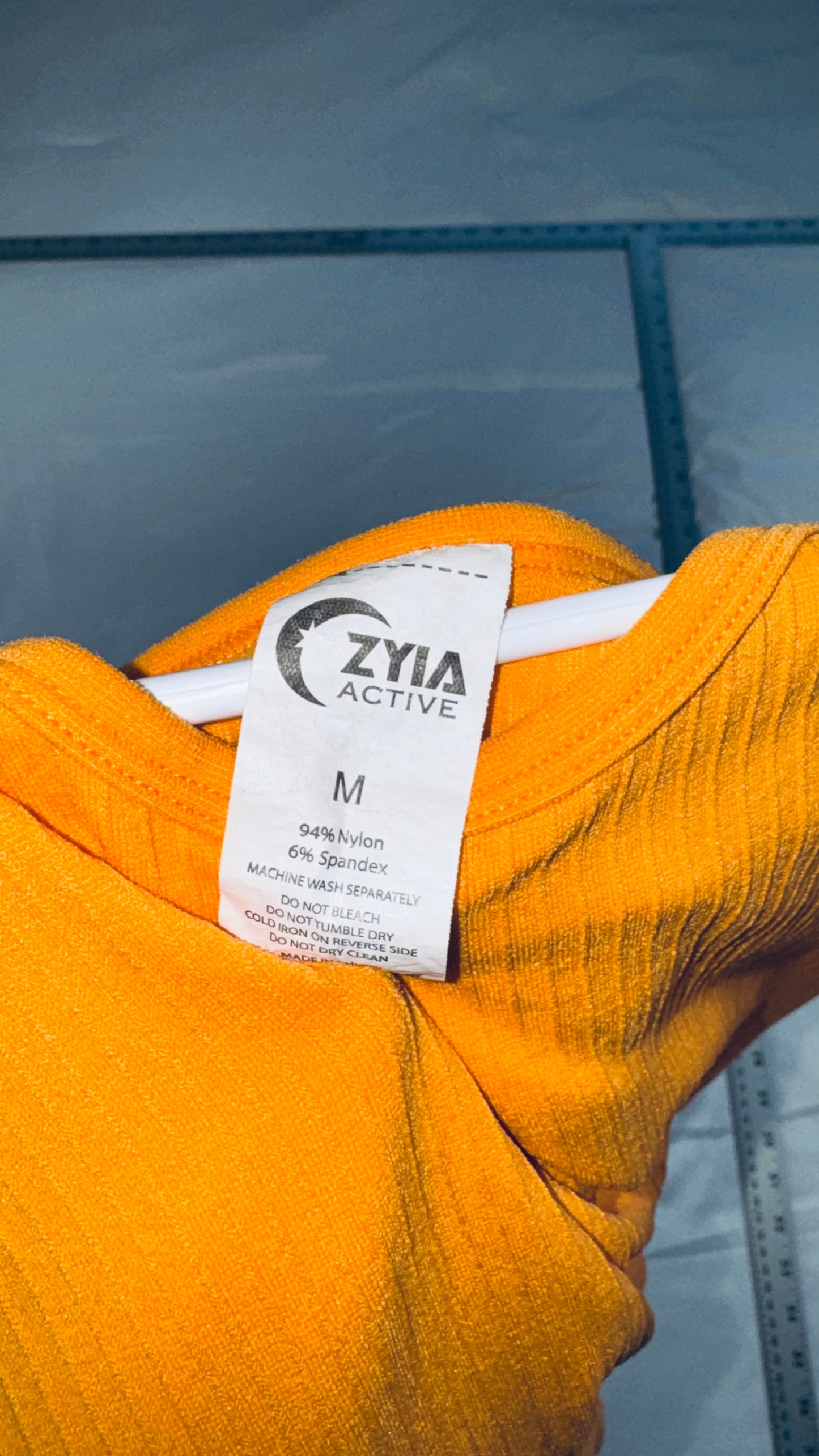 Zyia Active Ribbed Performance Tank Top - Light Orange - M