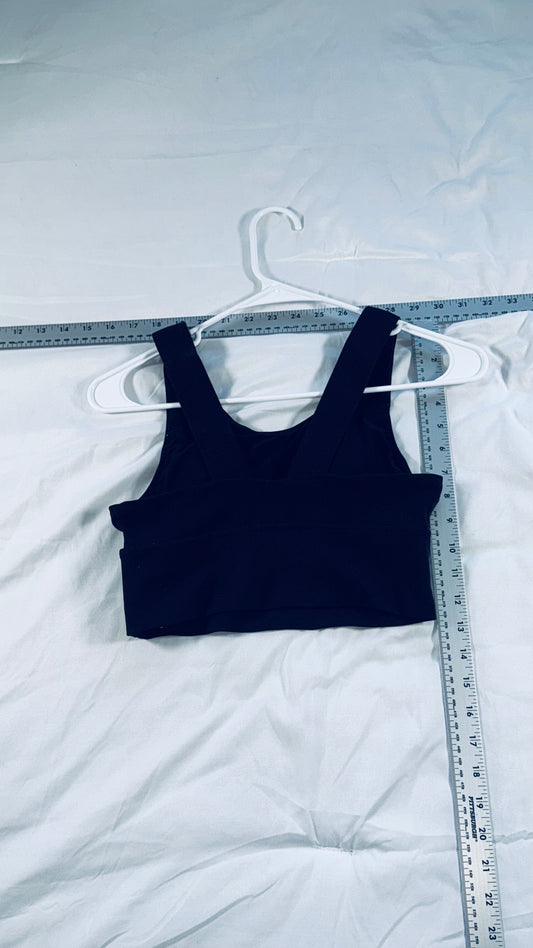 Actiiv8 Black Longline Sports Bra - Strappy Back Athletic Bra - SM