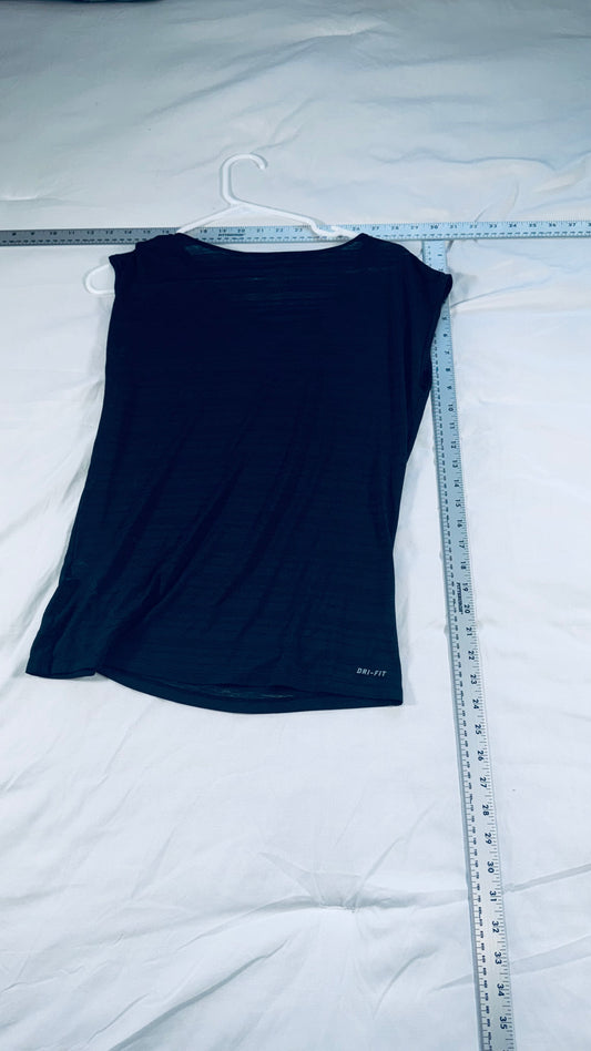 Nike Dri-FIT Black Short Sleeve Athletic Running Top - SM