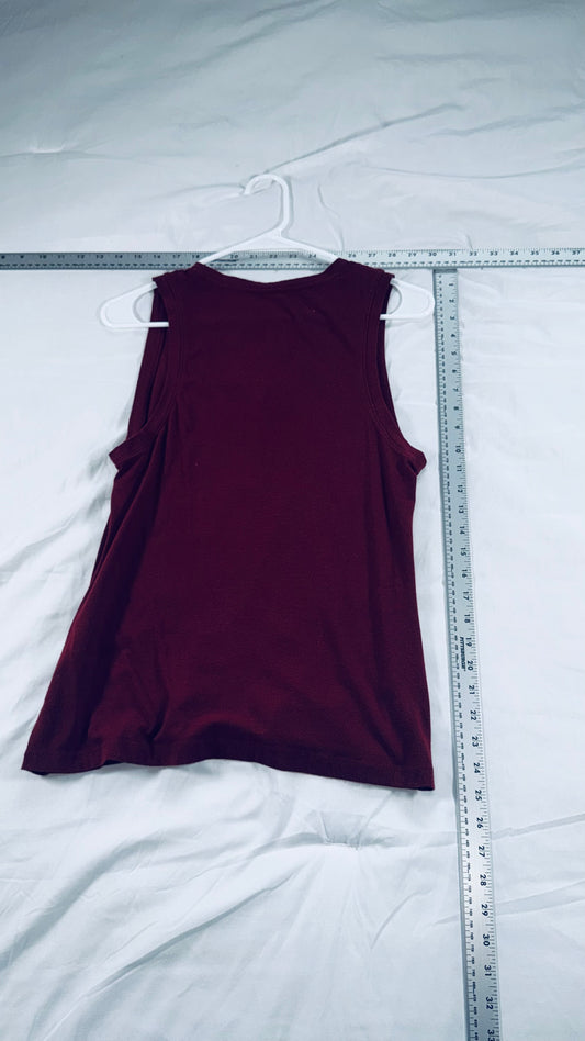Banana Republic Timeless Tee Burgundy Sleeveless Henley Top - SM