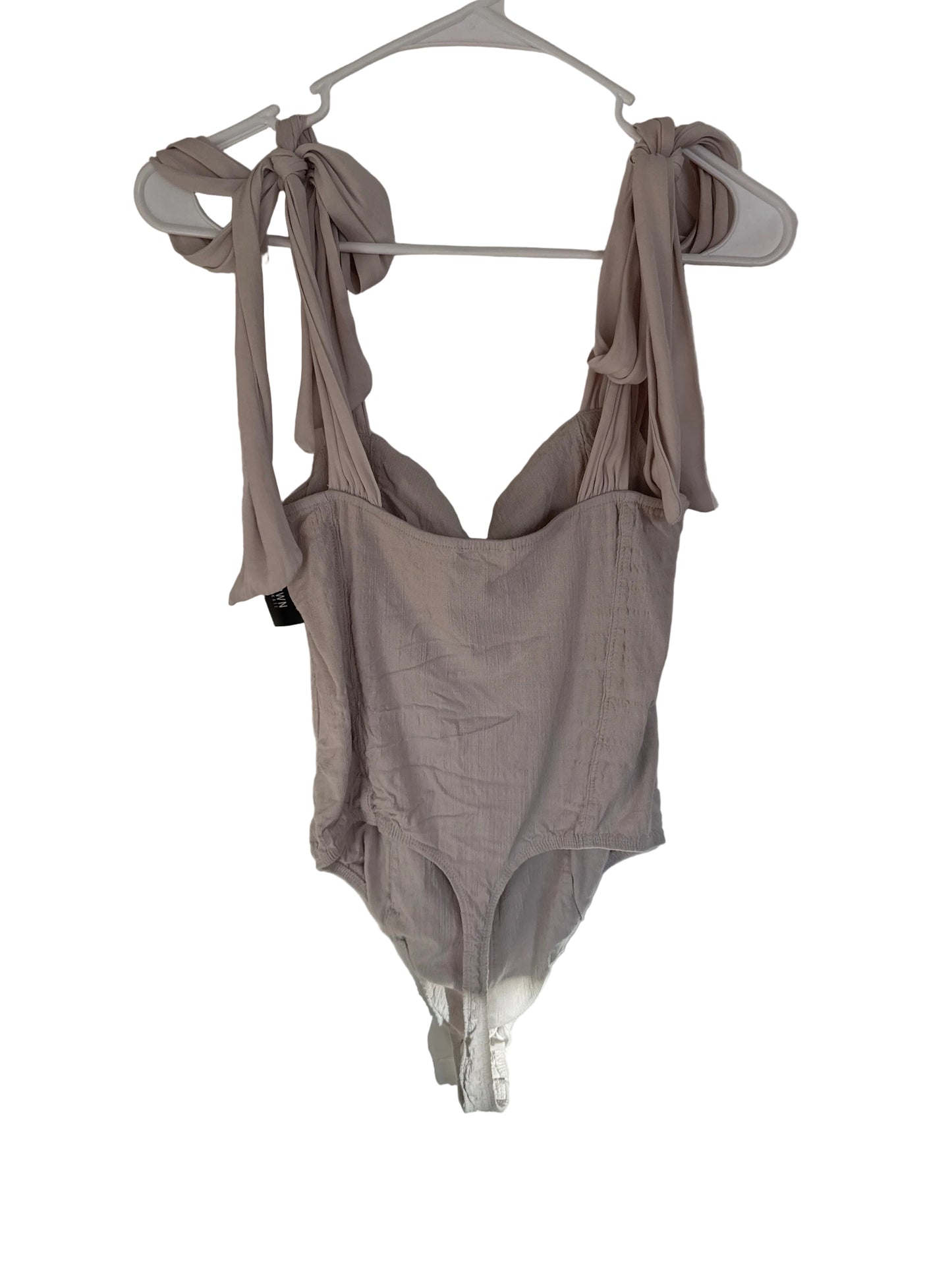Free People Intimately Lola Tie-Shoulder Bodysuit  "Harvest Moon" color