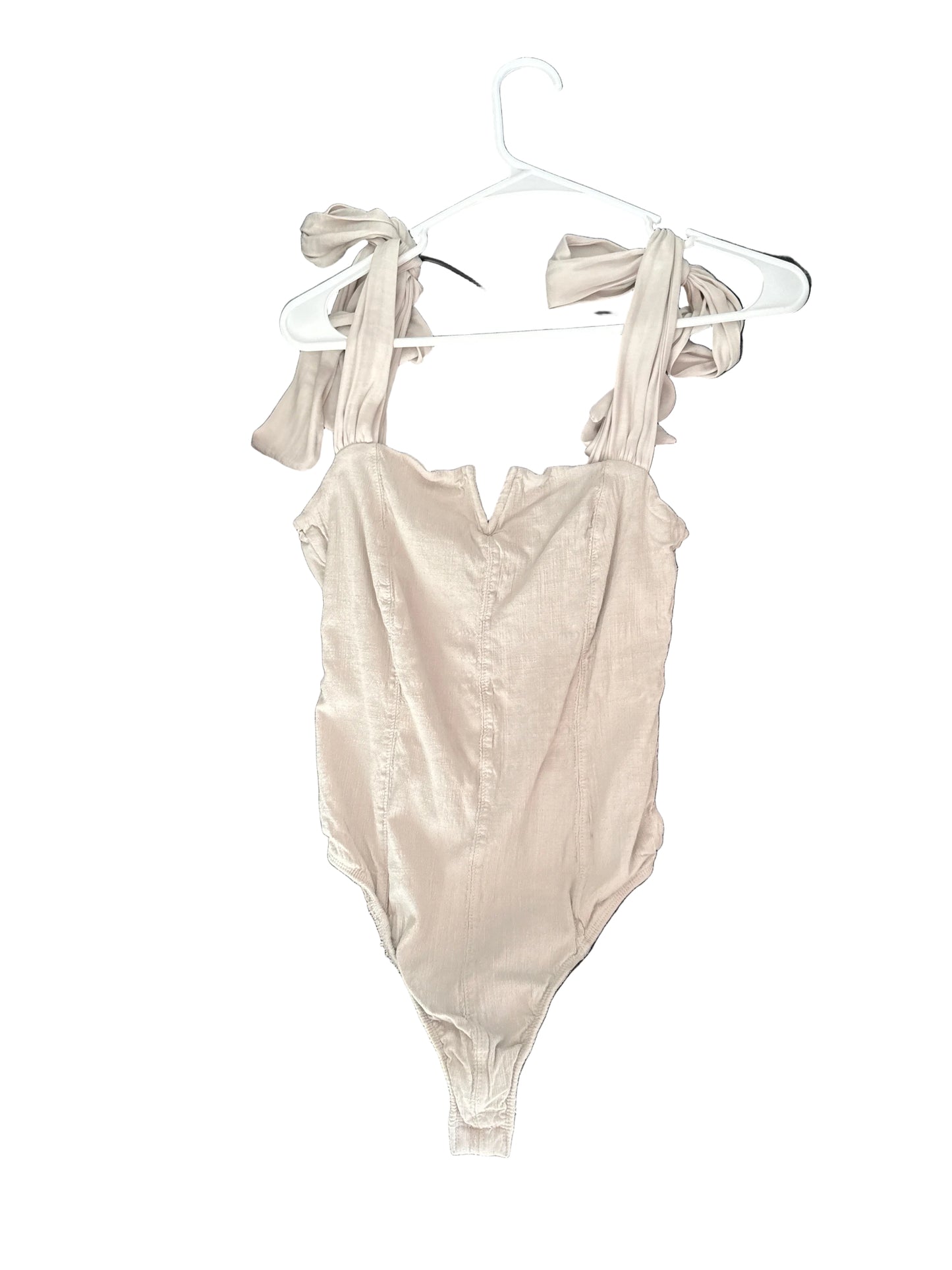 Free People Intimately Lola Tie-Shoulder Bodysuit  "Harvest Moon" color