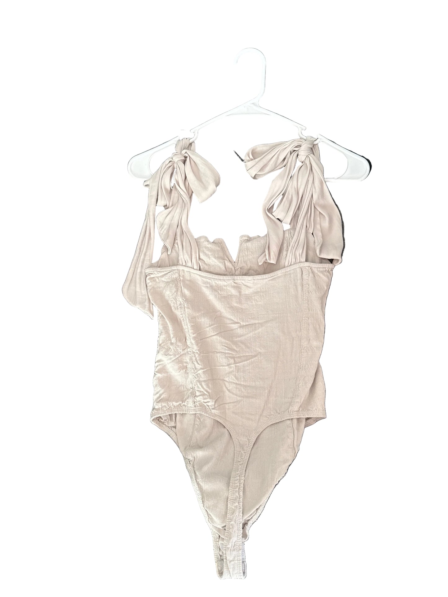 Free People Intimately Lola Tie-Shoulder Bodysuit  "Harvest Moon" color