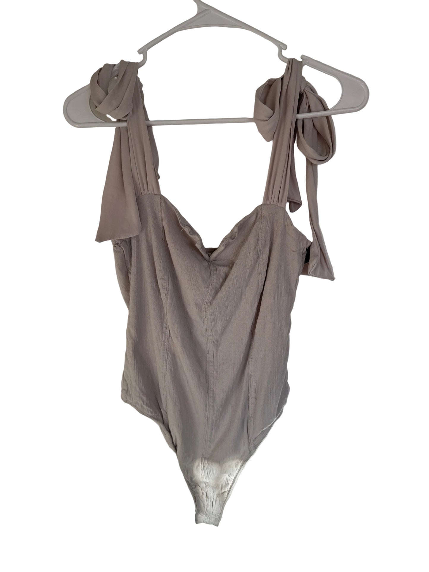 Free People Intimately Lola Tie-Shoulder Bodysuit  "Harvest Moon" color