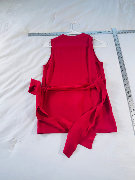 Ann Taylor Deep Pink Tie-Waist Sheath Dress - XS