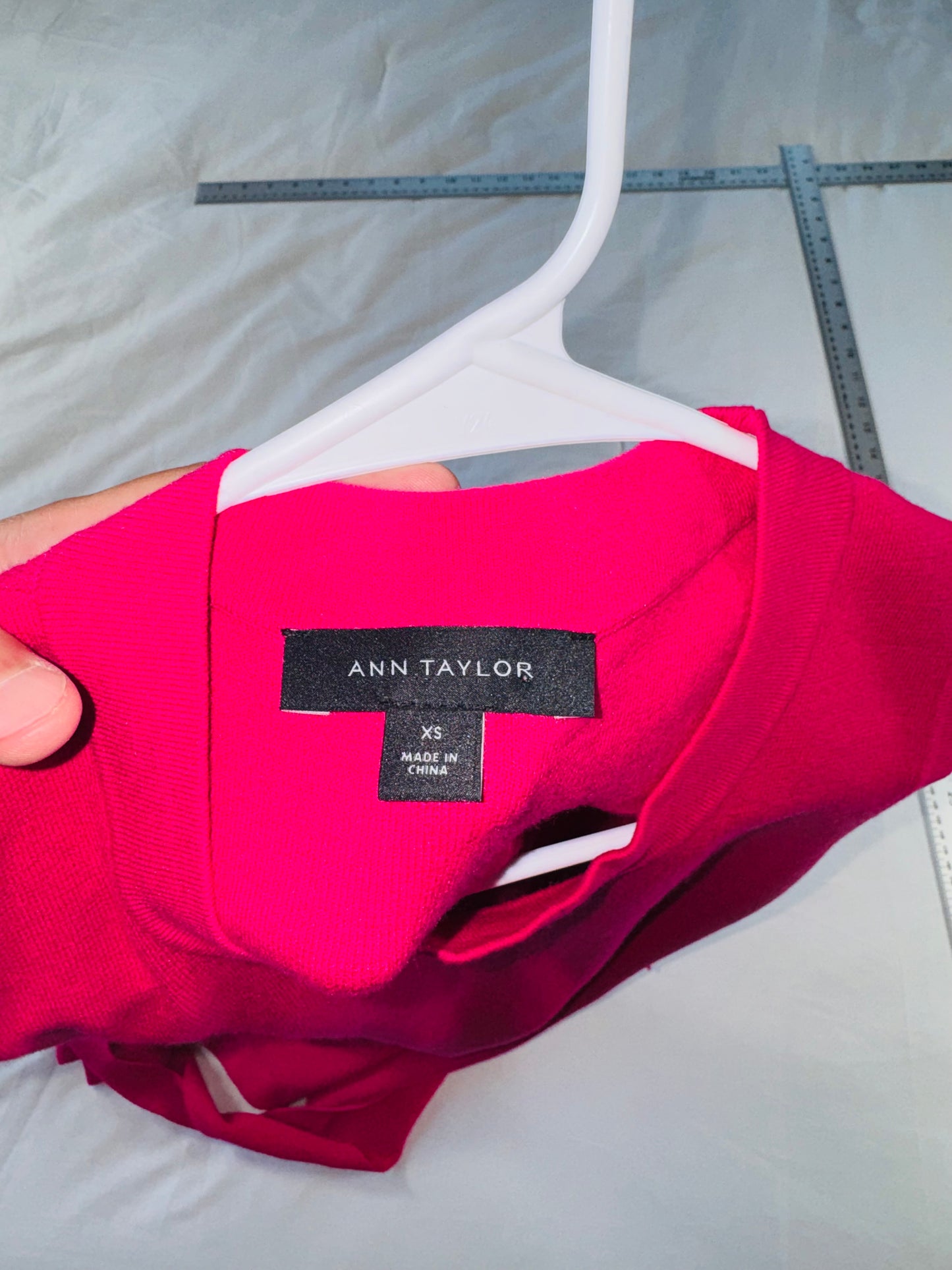 Ann Taylor Deep Pink Tie-Waist Sheath Dress - XS