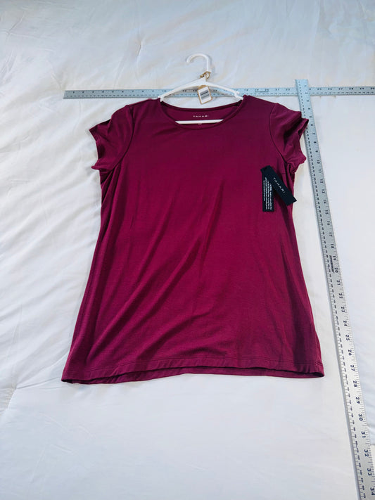 Tahari Plum Short Sleeve Knit Top - SM
