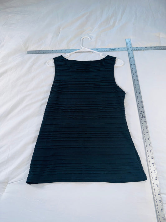 Banana Republic Black Sleeveless Pleated Shell Blouse - SM