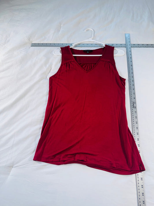 Banana Republic Brick Red Sleeveless V-neck Woven Tank -XS