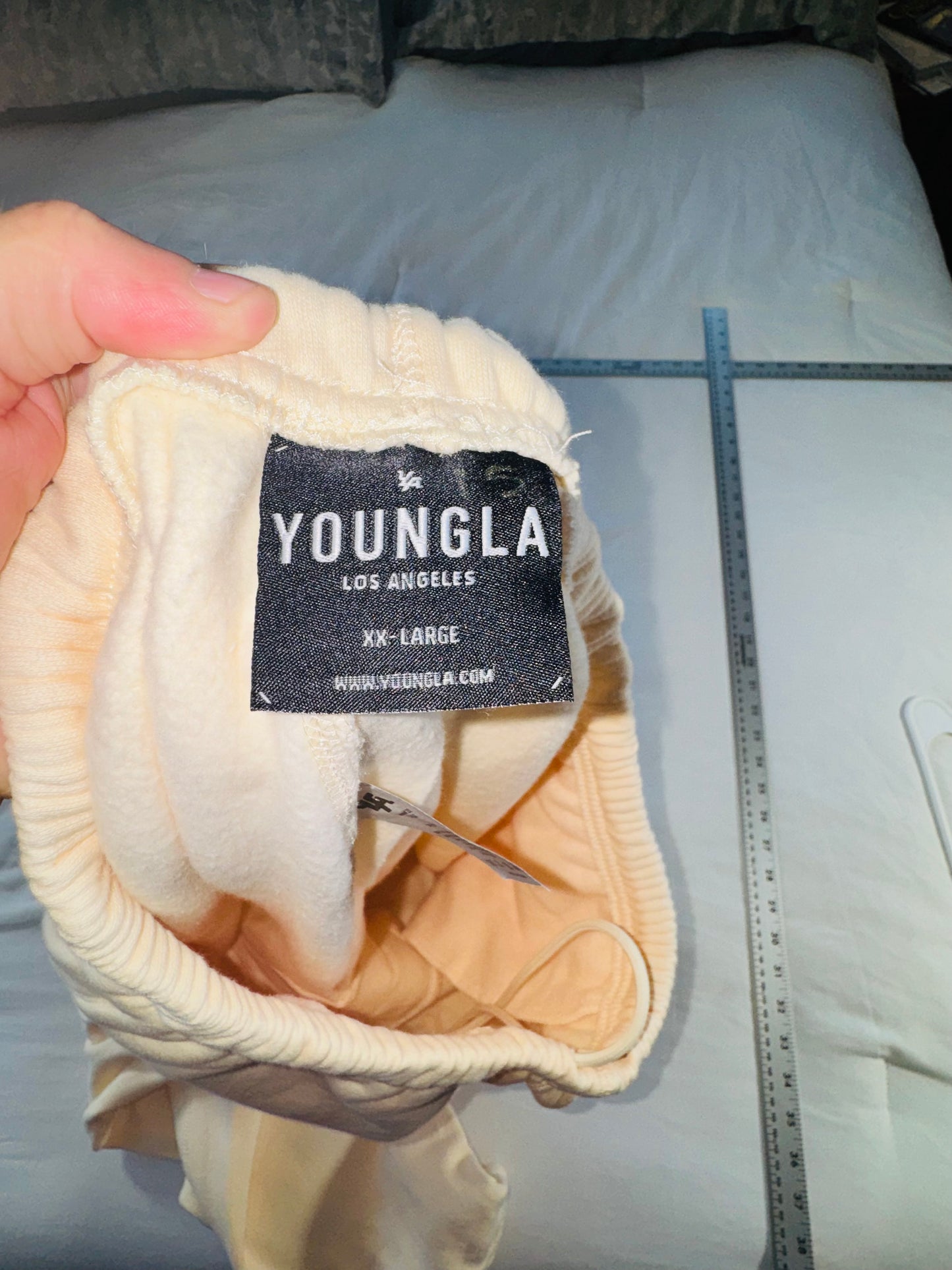 YoungLA Graphic Sweatpants Joggers- Cream - XXL