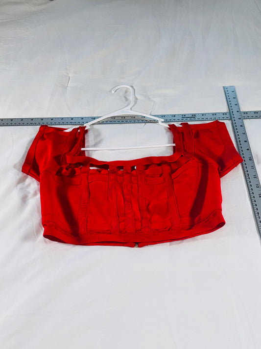 bebe Red Corset Crop Top - Structured - L