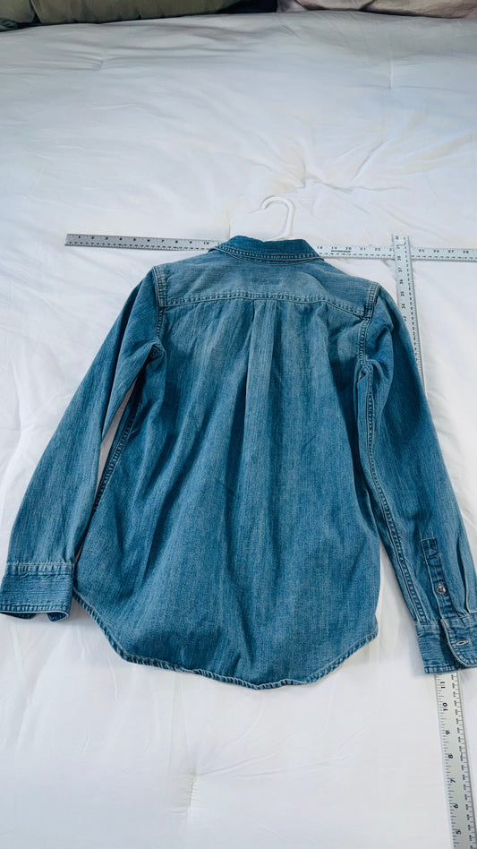 Chaps Medium Wash Denim Button-Front Shirt - XS