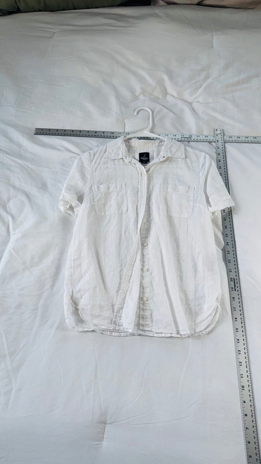 Nautica Jeans Co. Short Sleeve White Button-Up Shirt - XS