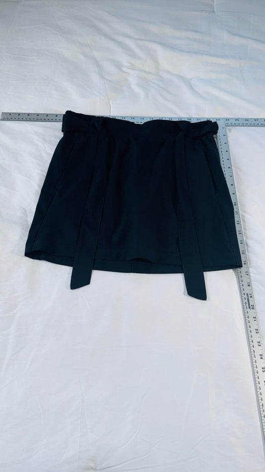 St. John's Bay Black Tie-Waist Skort - Built-In Shorts - SM
