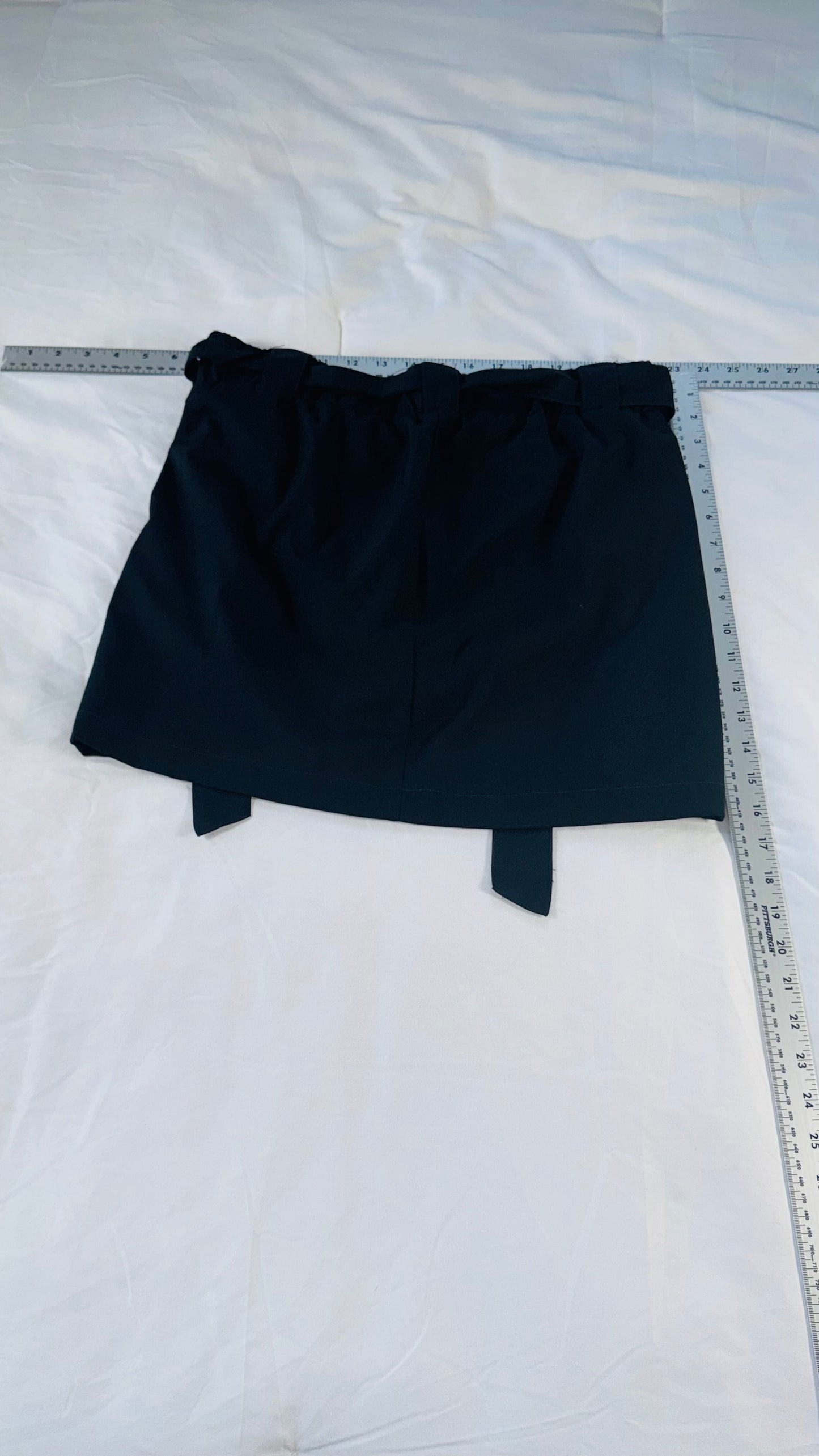 St. John's Bay Black Tie-Waist Skort - Built-In Shorts - SM