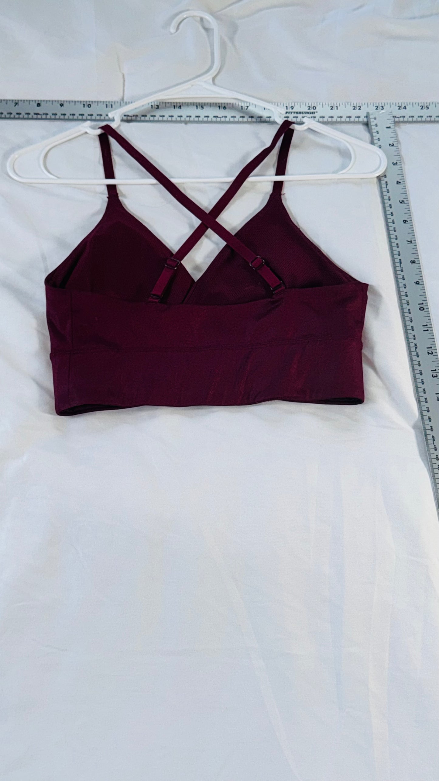 Nike Strappy Sports Bra - Burgundy / Berry- Light Support - SM