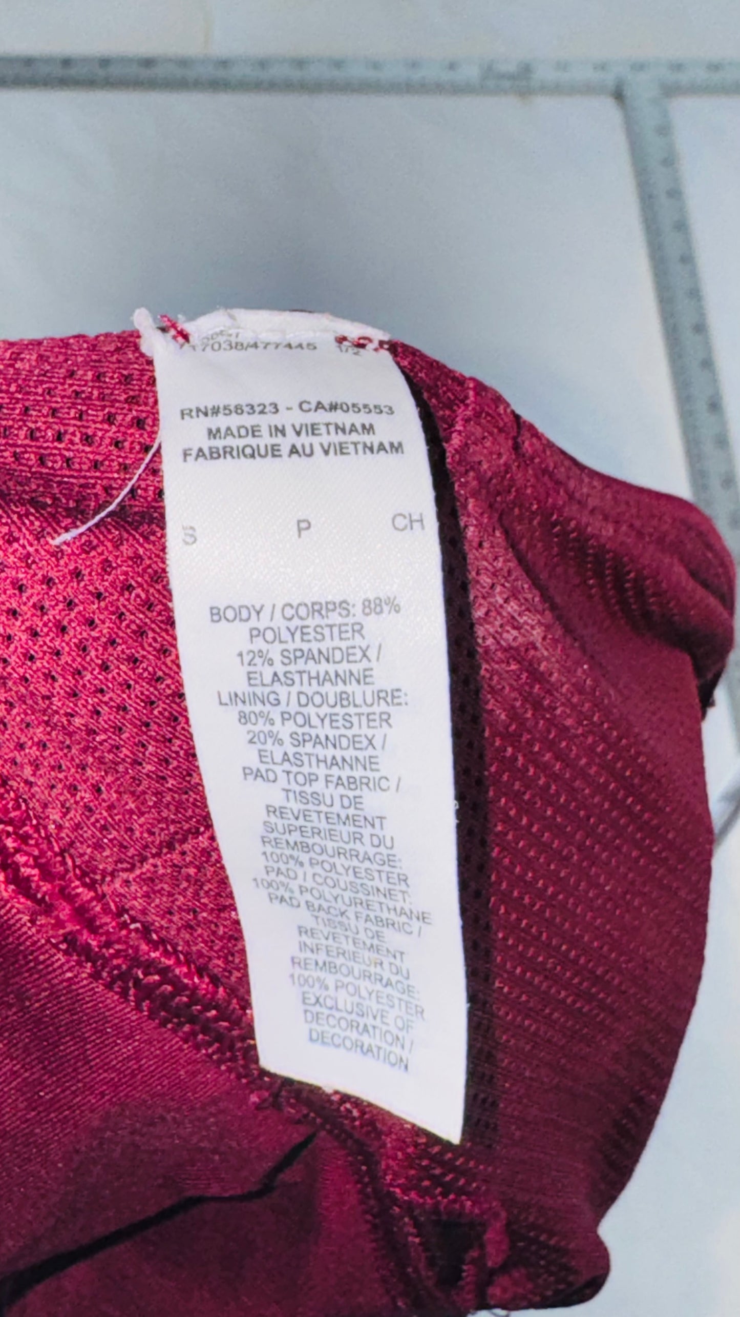 Nike Strappy Sports Bra - Burgundy / Berry- Light Support - SM