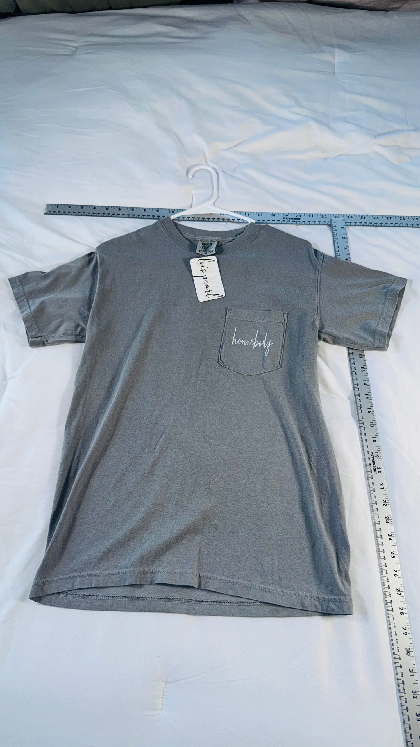 Comfort Colors "Homebody" Graphic Pocket Tee - Grey - SM