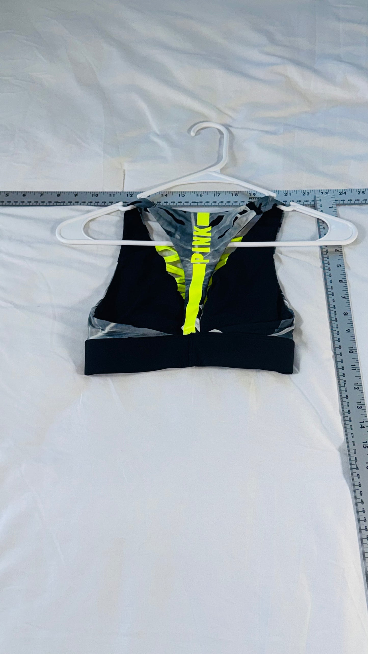 Victoria's Secret PINK Ultimate Lace-Up Sports Bra - Neon Back - Palm Print - XS
