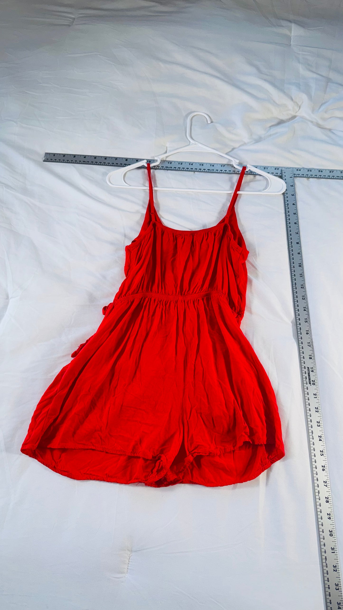 One Love Clothing Orange Wrap Romper - Tie-Waist - SM