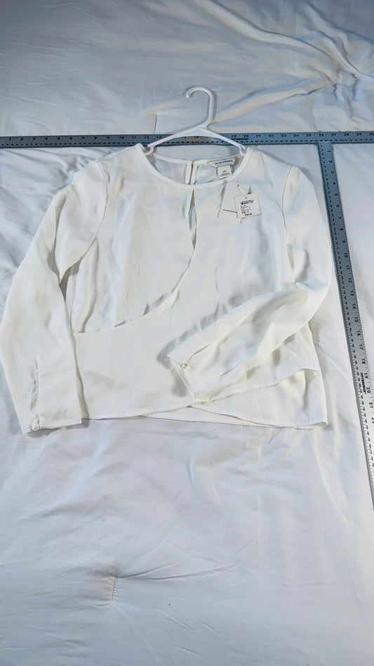 Club Monaco Ivory Keyhole Long Sleeve Blouse - SM - NWT