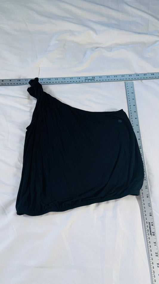 Aerie (American Eagle) Soft & Sexy Black One-Shoulder Tie Tank - SM