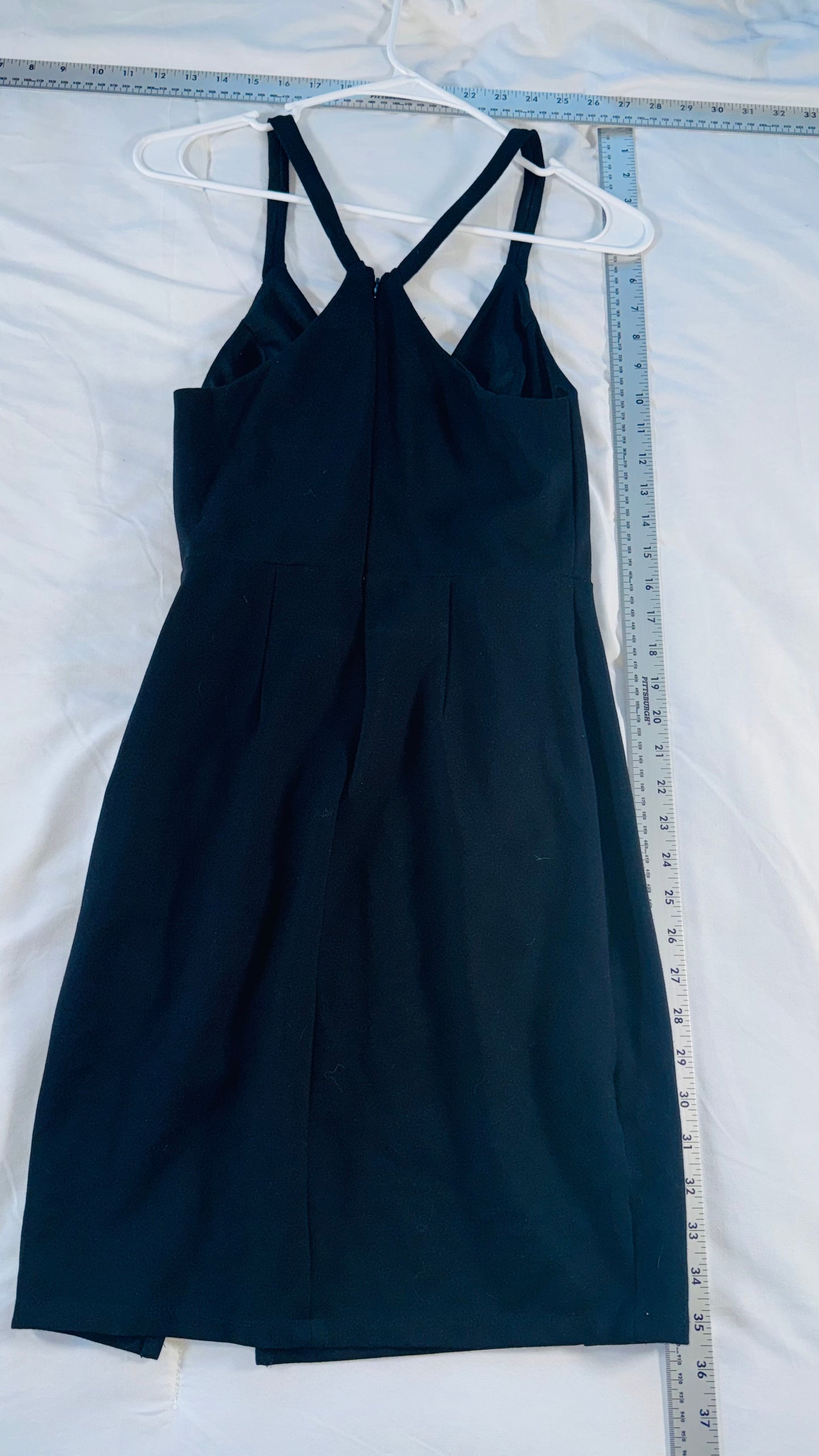 LUSH Black Strappy Back Bodycon Dress - Cocktail / Evening LBD - SM