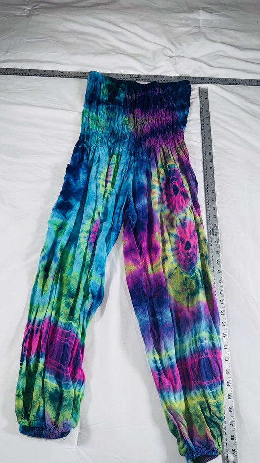 Handmade Tie-Dye Harem Pants with Pockets - Festival Boho Style