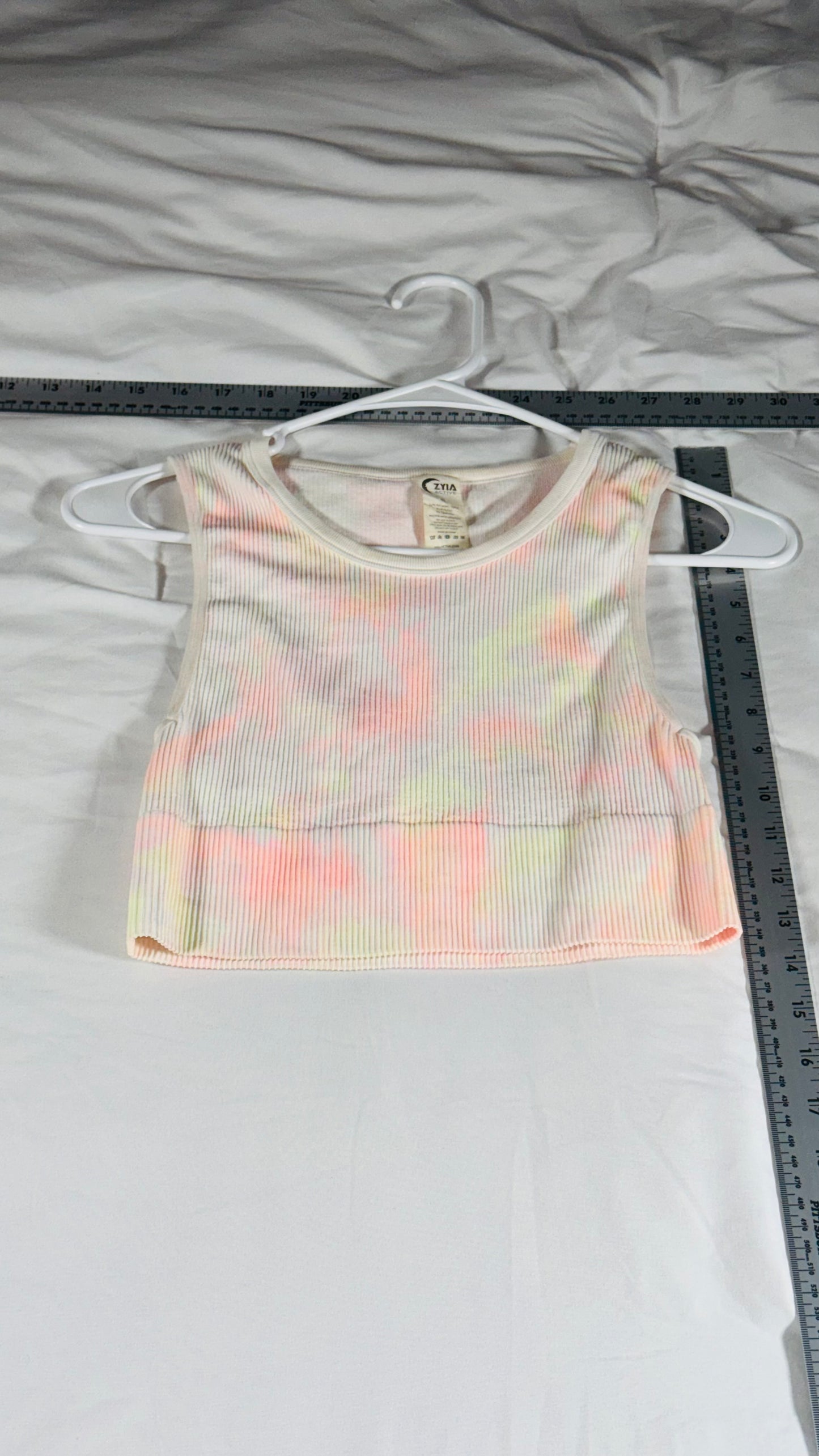 Zyia Active Ribbed Seamless Tank Top - Tie Dye Look - SM