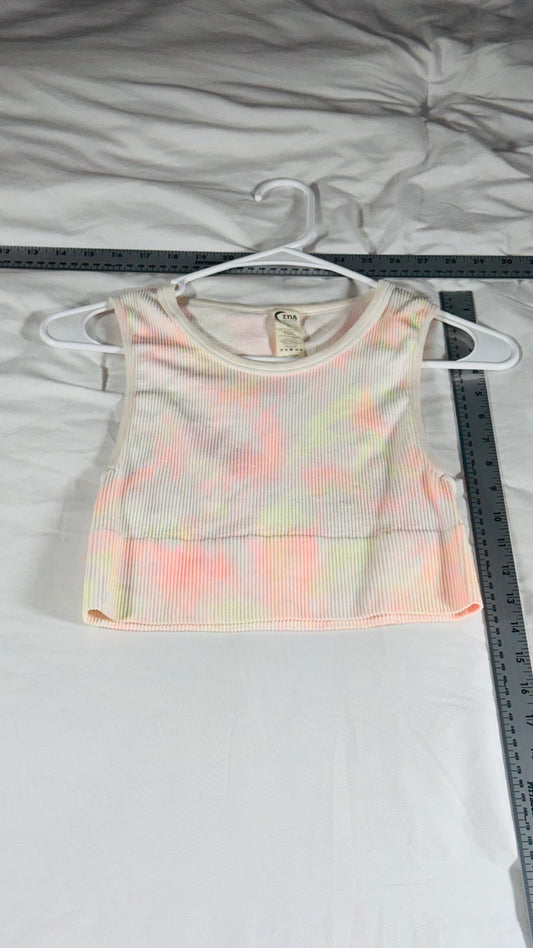 Zyia Active Ribbed Seamless Tank Top - Tie Dye Look - SM