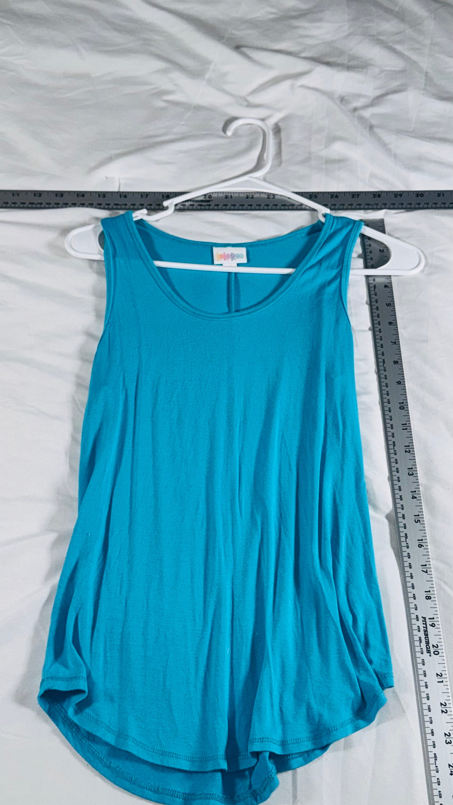 LuLaRoe Teal Flowy Racerback Perfect Tank Top  - XS