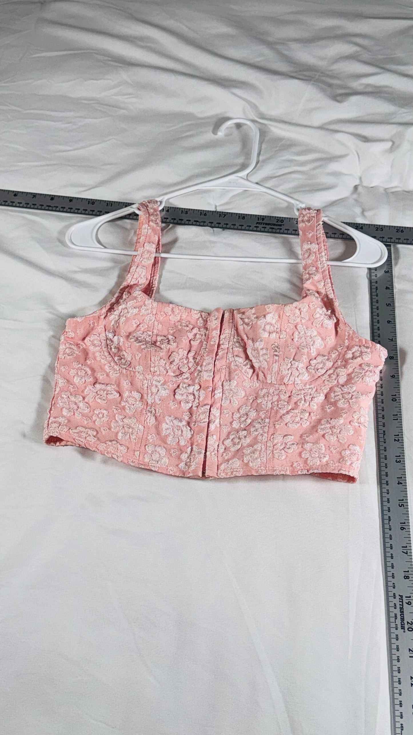 Wild Fable Pink Floral Corset Crop Top - SM